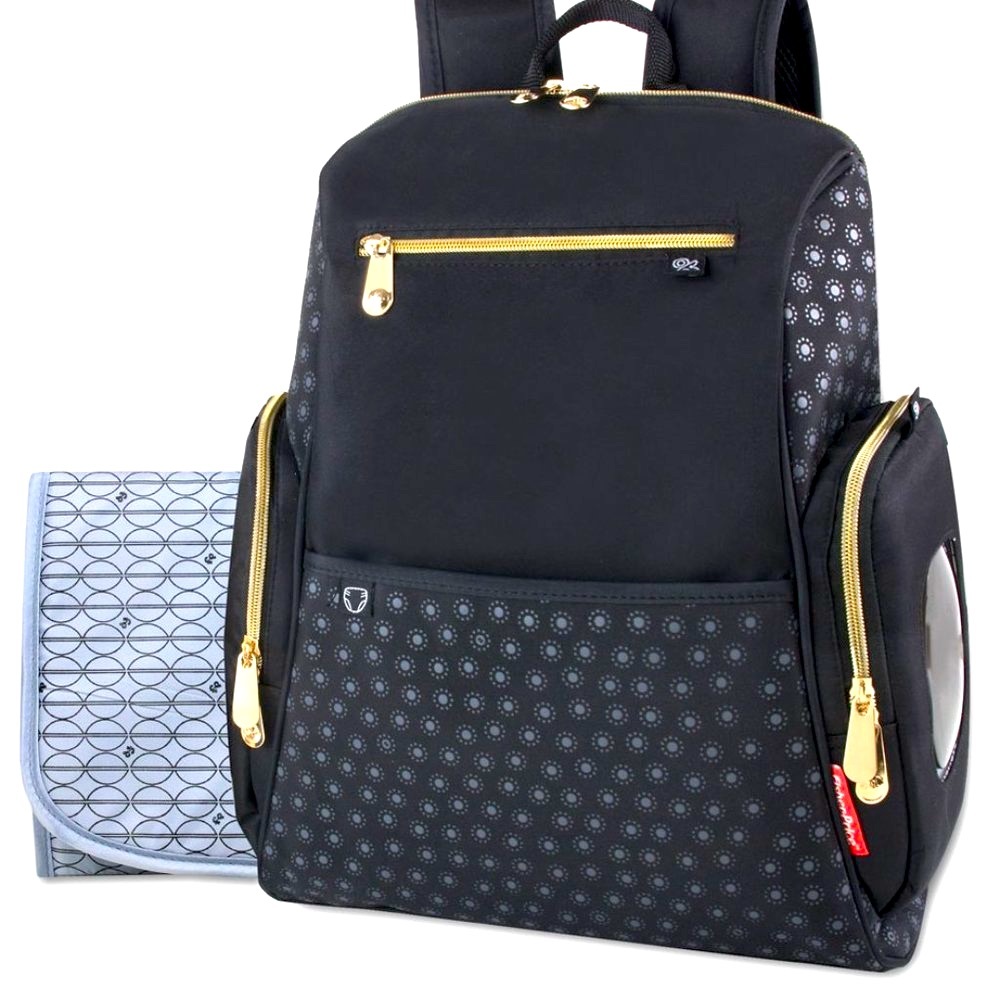 Beautiful BLACK GEMMA DUAL BACKPACK & DIAPER BAG SET 🎒🌟